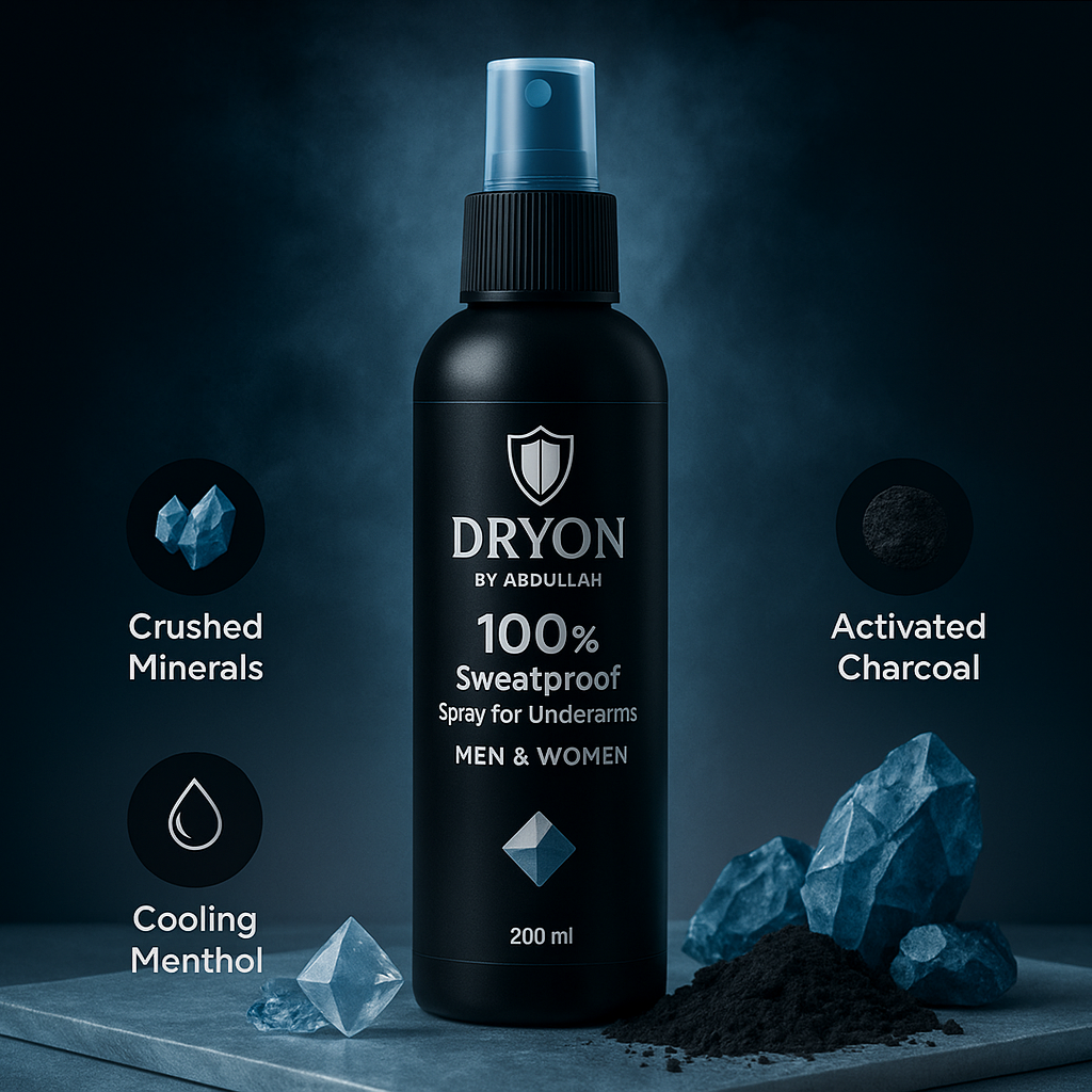 💪 DRYON by Abdullah – 100% Sweatproof Underarm Spray 💦